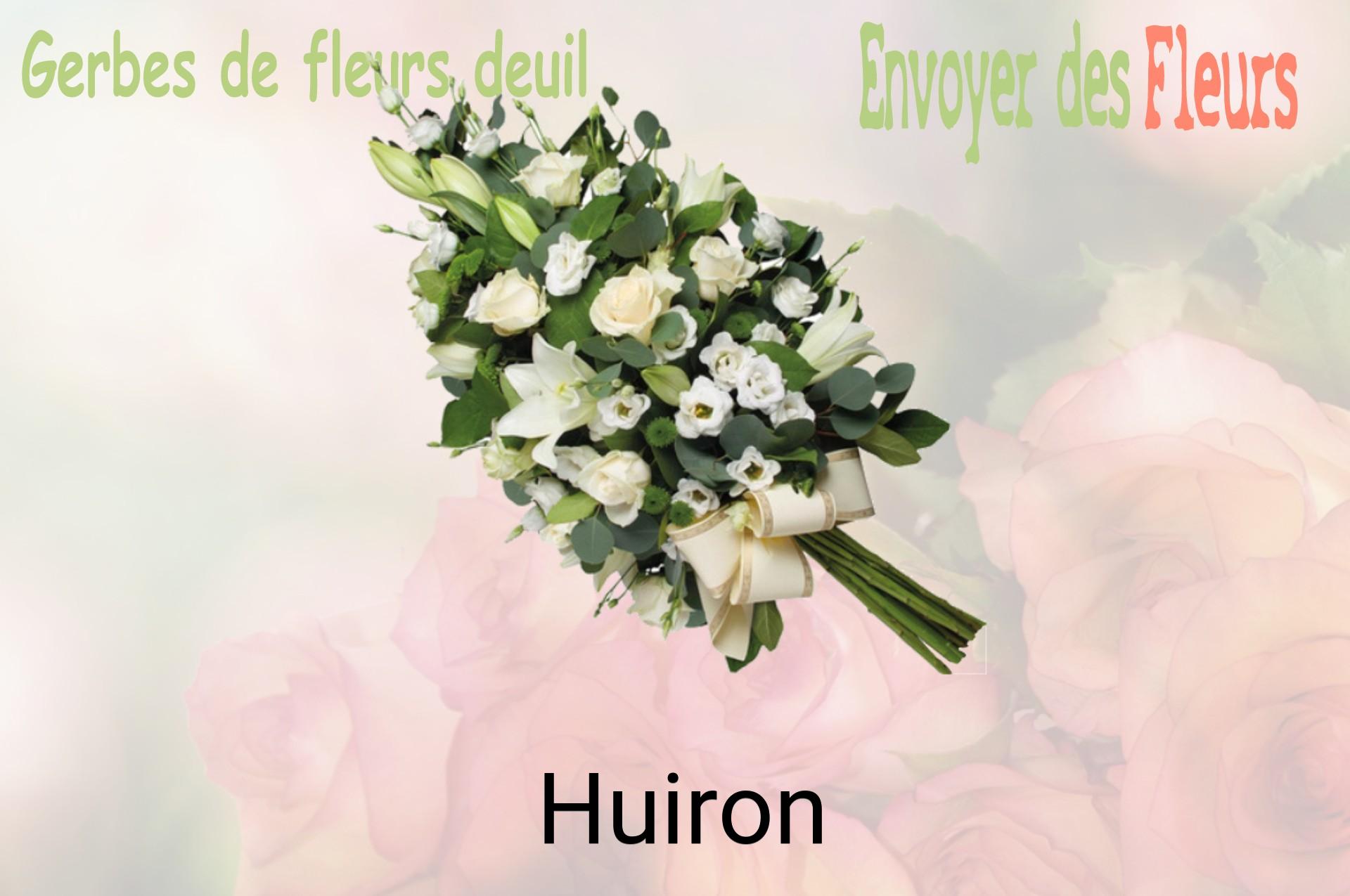 Gerbe de fleurs de deuil livrée à Huiron